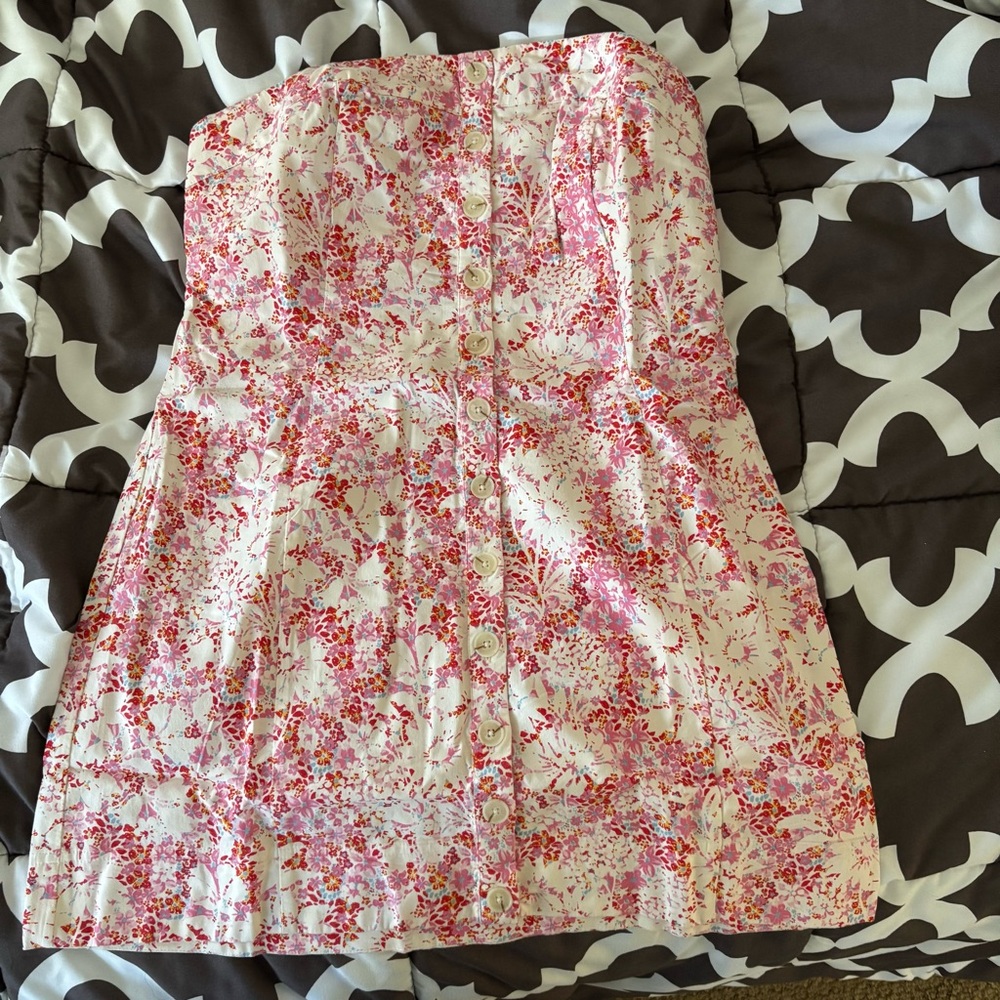 Free People Tomas Pink Mini Dress Button Detail Size XL NWT - Send Offers - Picture 6 of 9